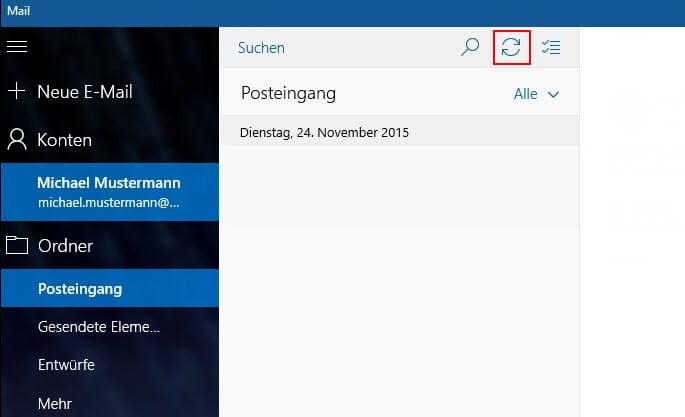 Windows Mail App synchronisieren