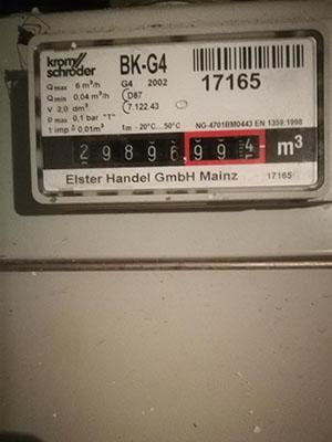 Beispiel einer guten Fotografie einer Zählerstandaufnahme